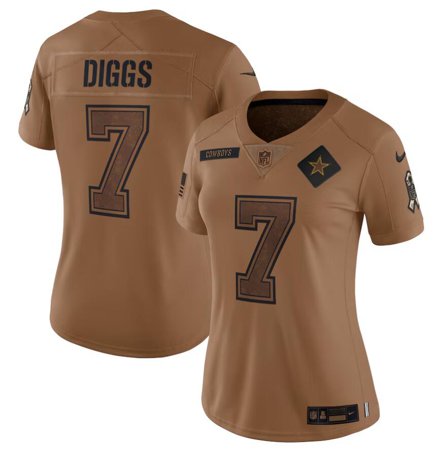 Men Nike #7 Diggs Brown Dallas Cowboys 2023 Salute To Service Retired Player Limited Jersey